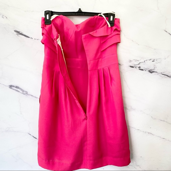 BCBGeneration Hot Pink Strapless Dress w/ Pockets Size 0 - Picture 8 of 12